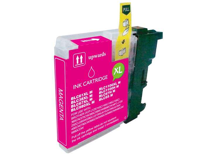 BULK - Brother LC980XL/LC1100XL/LC985XL Magenta Cartucho de Tinta Generico - Reemplaza LC980M/LC1100M/LC985M