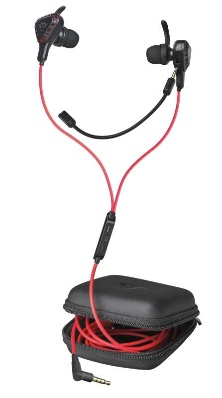 Trust Gaming GXT 408 Cobra Auriculares con Microfono - Microfono Desmontable - Multiplataforma - Altavoces Activos 10mm - Cable Rojo de 1.20m - Color Negro