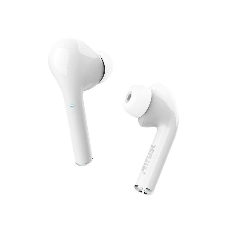 Trust Nika Auriculares Bluetooth 5.0 - TWS - Controles Tactiles - Autonomia hasta 16h - Estuche de Carga - Color Blanco