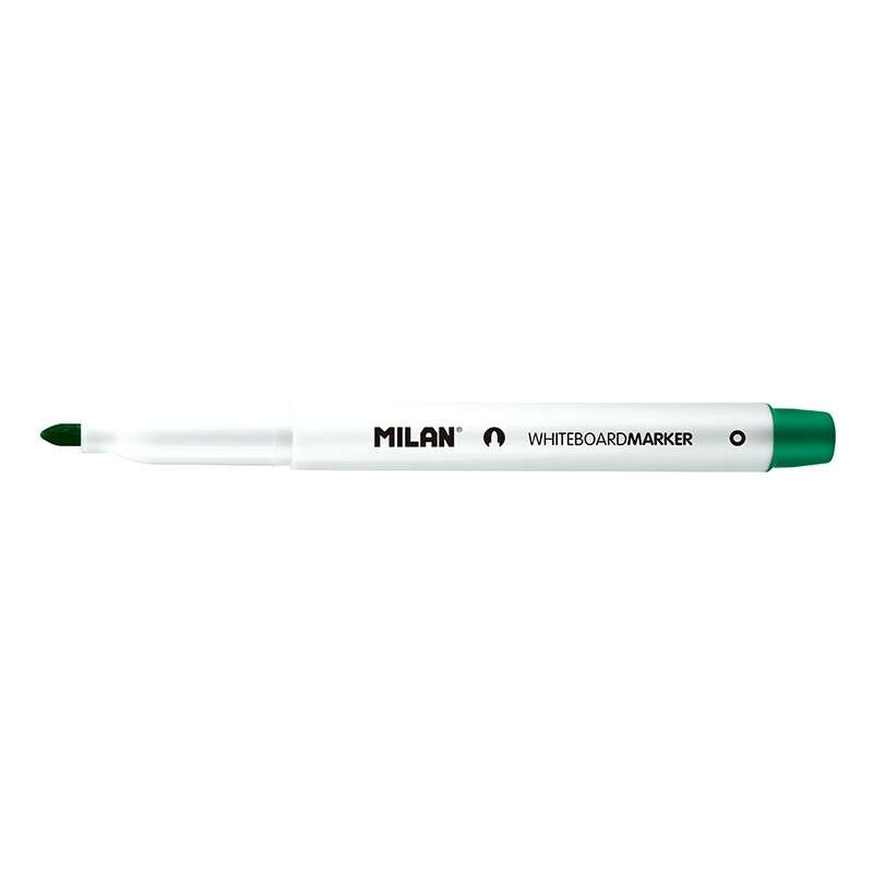 Milan Rotuladores para Pizarra Blanca con Punta Redonda - Punta 3.7 mm - Tinta a Base de Alcohol - Borrable en Seco - Color Verde