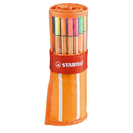 Stabilo Point 88 Pack de 30 Rotulador de Punta Fina de Fibra - Trazo de 0.4mm. - Tinta con Base de Agua - Apto para Reglas y Plantillas - Colores Surtidos