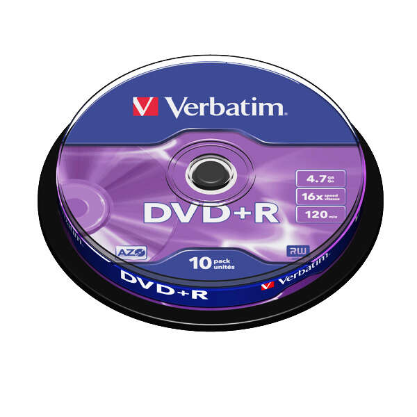 Verbatim DVD+R 16x 4.7GB (Tarrina 10 Uds)