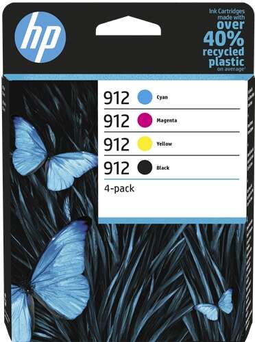 HP 912 Pack de 4 Cartuchos de Tinta Originales - 6ZC74AE