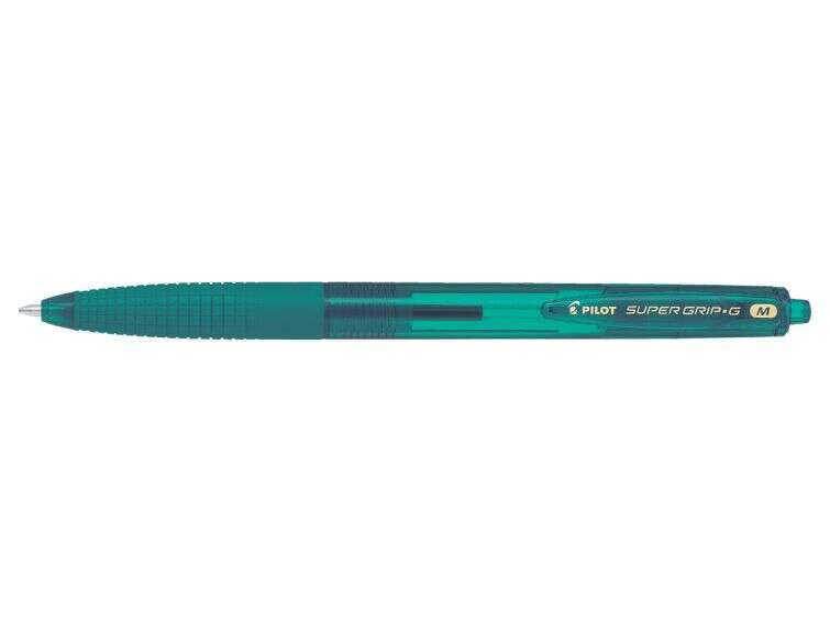 Pilot Boligrafo de Bola Retractil SuperGrip G - Punta Redonda 1.0mm - Trazo 0.4mm - Tinta de Aceite - Grip Ergonomico - Color Verde Bosque
