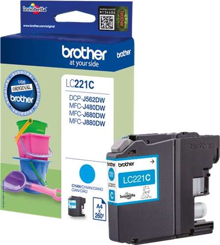 Brother LC221 Cyan Cartucho de Tinta Original - LC221CBP