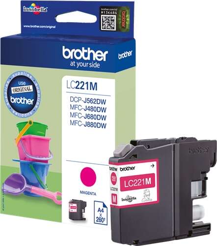 Brother LC221 Magenta Cartucho de Tinta Original - LC221MBP