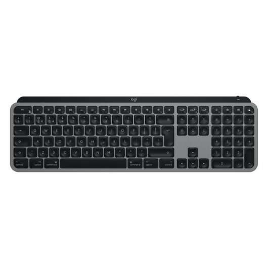 Logitech MX Keys Teclado Inalambrico USB para Mac/iPad - Teclas Retroiluminadas con Deteccion de Proximidad de Manos - Iluminacion Ajustable - Color Gris