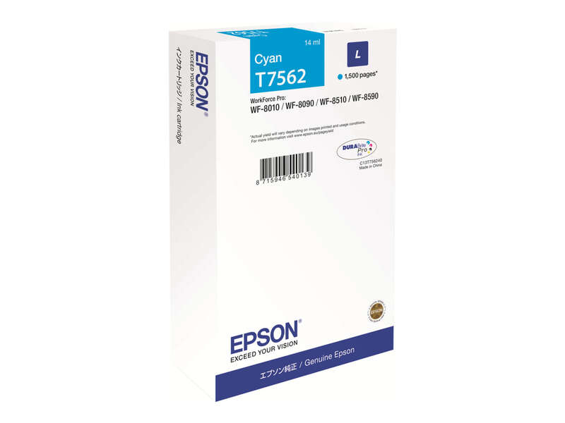 Epson T7562 Cyan Cartucho de Tinta Original - C13T756240/C13T75624N