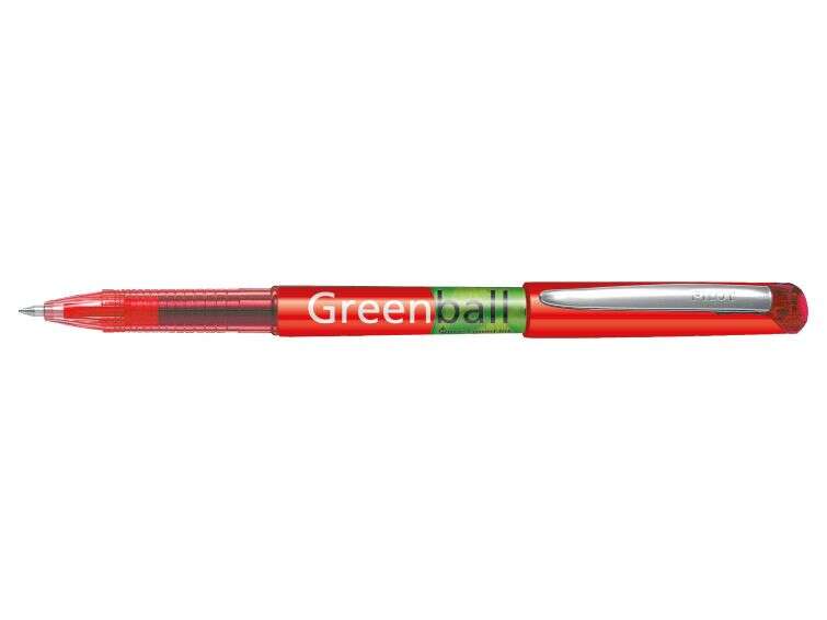 Pilot Boligrafo de Tinta Liquida Greenball - Recargable - Fabricado con Plastico Reciclado - Punta Media 0.7mm - Trazo 0.35mm -