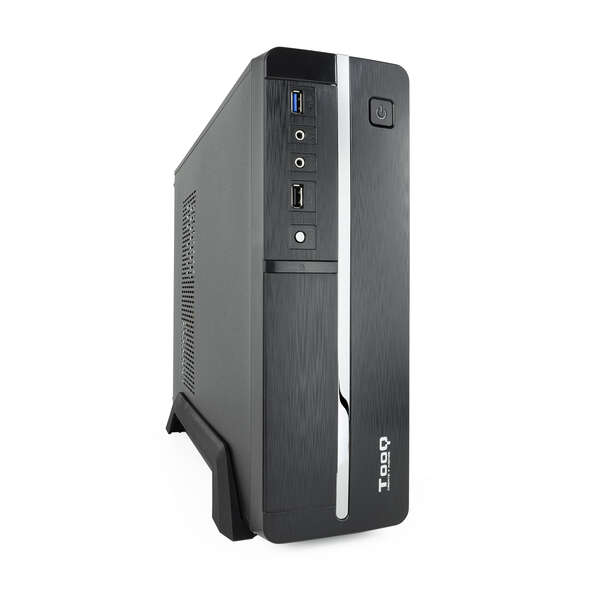 Tooq Caja Micro ATX, Mini ITX Slim - Fuente de Alimentacion 500W - 1x HDD3,5 + 1x SDD2,5 + 1x HDD5.25 - USB-2.0, USB 3.0, Mic -