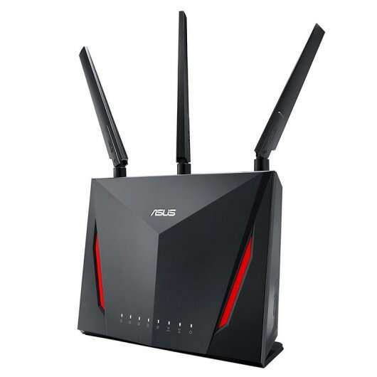 Asus RT-AC86U Router Gaming AC2900 Compatible AiMesh Dual Band - Hasta 2167Mbps - 4 Puertos RJ45 LAN, 1 Puerto RJ45 WAN - 3 Antenas Externas y 1 Interna - MU-MIMO