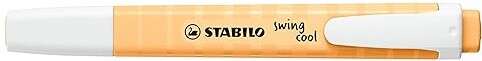 Stabilo Swing Cool Pastel Marcador Fluorescente - Cuerpo Plano - Punta Biselada - Trazo entre 1 y 4mm - Tinta con Base de Agua -