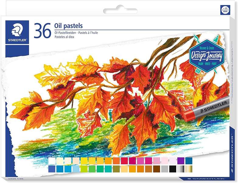 Staedtler Pasteles al Oleo 2420 Pack de 36 Ceras Blandas - Resistencia a la Rotura - Extremadamente Brillantes - Colores Surtidos