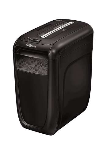 Fellowes 60Cs Destructora de Papel Manual Corte en Particulas P-4 - Destruye hasta 10 Hojas - Capacidad de la Papelera 22L - Destruye Grapas, Clips y Tarjetas de Credito - Color Negro