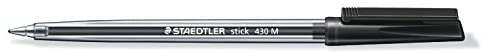 Staedtler Stick 430 Boligrafo con Capuchon - Punta 0.35mm - Tinta Endeleble - Color Negro