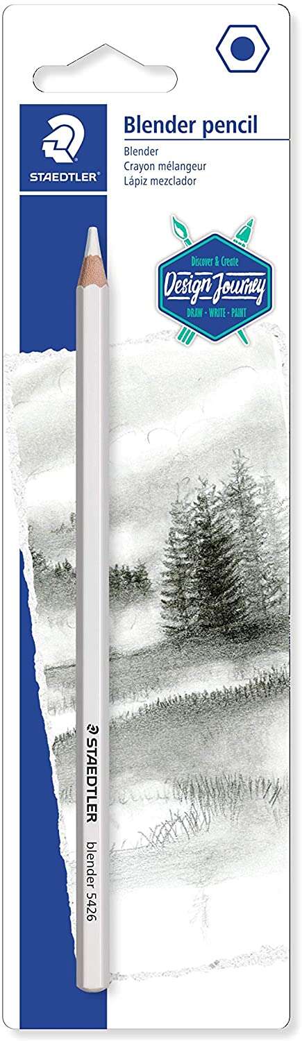 Staedtler Design Journey Iluminador 5426 Lapiz Iluminador Hexagonal - Para Mezclar y Suavizar - Madera de Bosques Sostenibles - Color Blanco