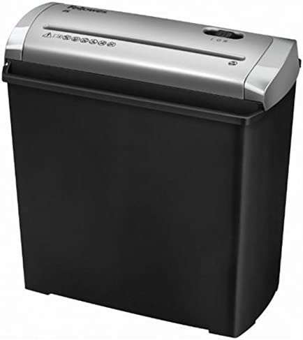 Fellowes Trito 2S Destructora de Papel Manual Corte en Tiras - Destruye hasta 5 Hojas a la Vez - Capacidad de la Papelera 11L - Color Negro/Plata