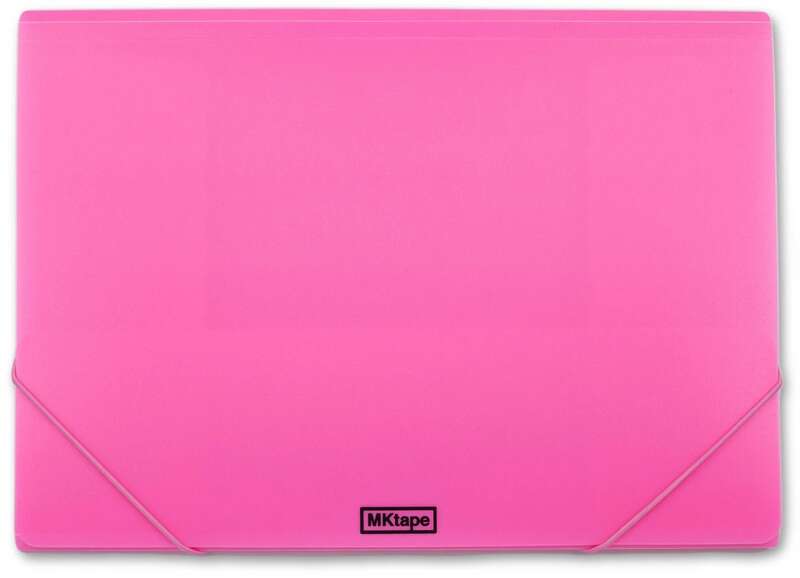 MKtape Carpeta de Solapas Portadocumentos - Cierre de Gomas - Tamaño Folio - Color Rosa