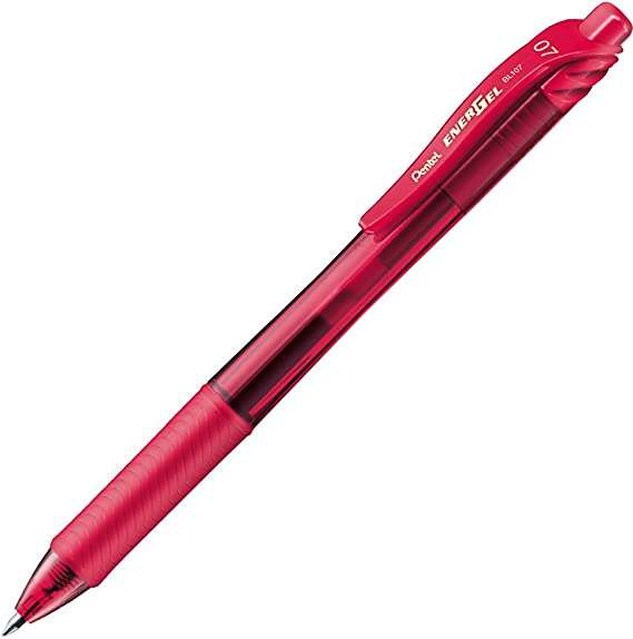 Pentel Energel X Boligrafo de Bola Retractil - Punta 0.7mm - Trazo 0.35mm - Tinta Gel - Recargable - Grip de Agarre - 50% de Mat