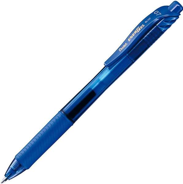 Pentel Energel X Boligrafo de Bola Retractil - Punta 0.7mm - Trazo 0.35mm - Tinta Gel - Recargable - Grip de Agarre - 50% de Mat