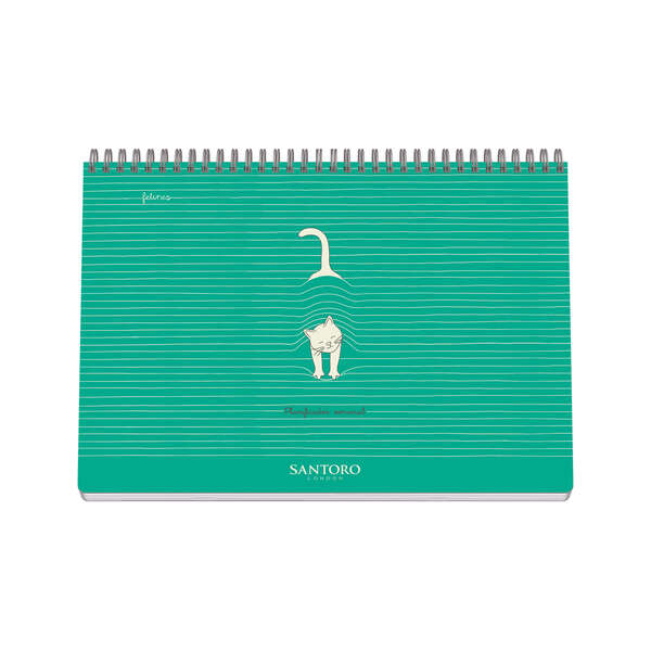 Dohe Santoro Felines Planificador Perpetuo Espiral Wireo Tapa Semirigida - Encuadernacion Horizontal Tamaño A4 - Interior Semana Vista 64 Hojas - Hojas Impresas a 2 Colores