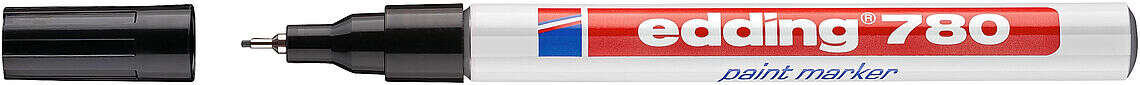 Edding 780 Rotulador Permanente de Tinta Opaca - Punta Redonda - Trazo 0.8mm - Puntas de Recambio Disponibles - Secado Rapido - Color Negro