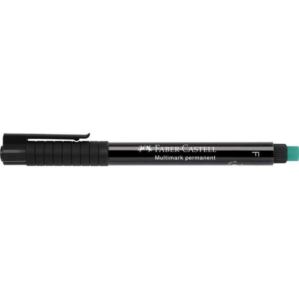 Faber-Castell Multimark Rotulador Permanente - Ancho de Trazo 0.6mm - Goma de Borrar Integrada - Resistente a la Luz y al Agua - Color Negro