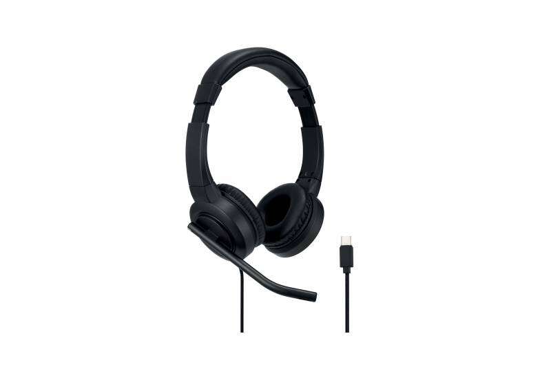 Kensington H1000 Auriculares con Microfono USB-C - Diadema Ajustable - Almohadillas Acolchadas - Controles en Cable - Cable Trenzado de 1.80m - Color Negro