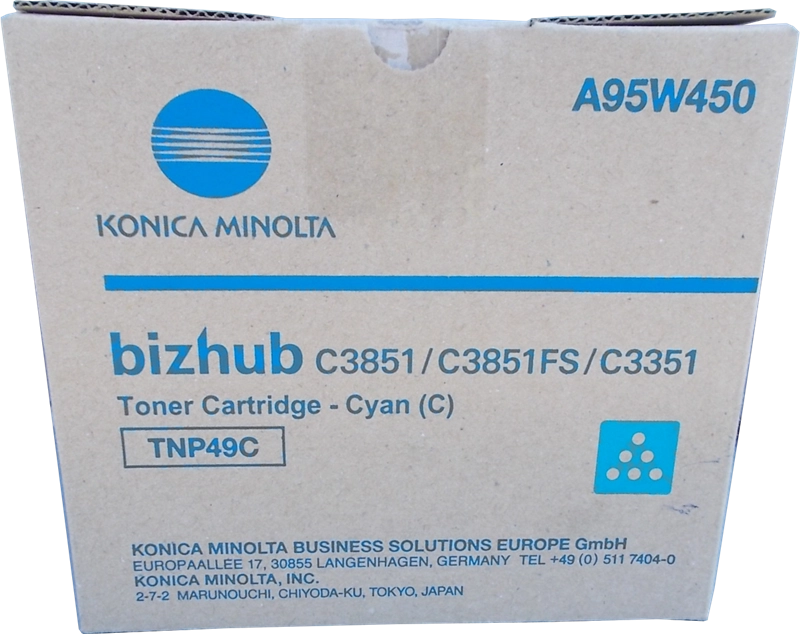 Konica Minolta TNP49 Cyan Cartucho de Toner Original - TNP49C/A95W450