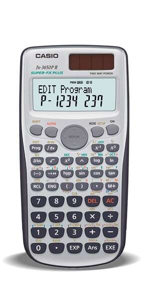 Casio FX-3650PII Calculadora Programable de Sobremesa - Pantalla de 2 Lineas - 279 Funciones - 360 Pasos de Programacion - Alimentacion con Pilas y Solar