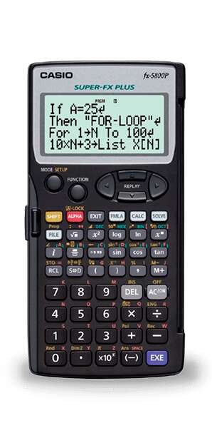 Casio FX-5800PLUS Calculadora Programable de Sobremesa - Pantalla de 4 Lineas - 664 Funciones - 26 Memorias - 128 Formulas Almacenadas - Alimentacion con Pilas