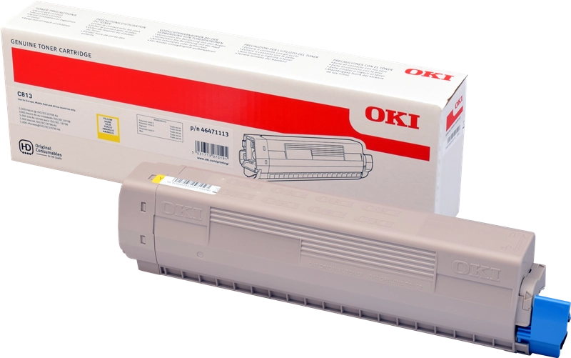 OKI C813 Amarillo Cartucho de Toner Original - 46471113