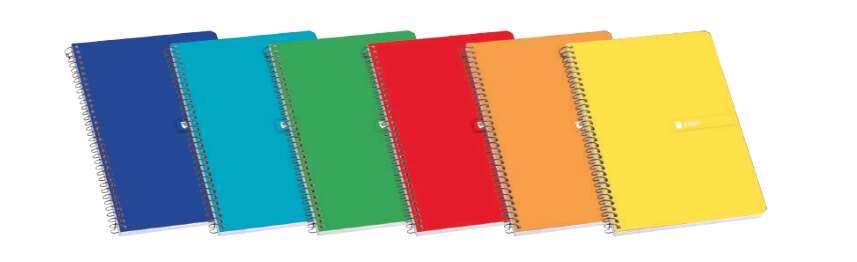 Enri Plus Cuaderno Espiral Formato Cuarto Pautado 3mm - 80 Hojas 60gr con Margen - Cubierta Blanda - Colores Surtidos