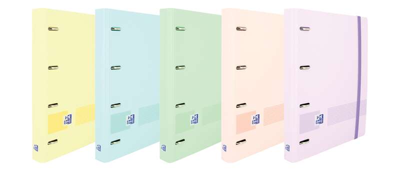 Oxford Europeanbinder Live & Go Carpeta de 4 Anillas Formato A4+ con Recambio Cuadriculado 5x5mm y 4 Taladros - Tapa de Plastico