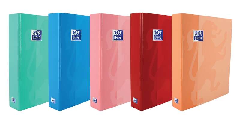 Oxford Carpeta de Anillas Classic Formato A4+ - Tapa Extradura Brillante - Anillas en Forma de D 40mm - Colores Surtidos