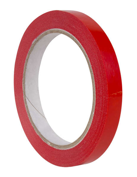 Apli Cinta Adhesiva 12mm x 66m - Fabricada en PVC - Resistente al Desgarro - Facil de Cortar - Ideal para Manualidades y Embalaje - Color Rojo