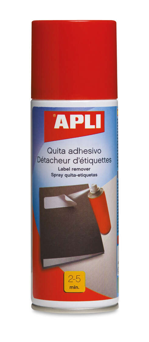 Apli Spray Quita Adhesivo 200ml - Elimina Facilmente Residuos de Adhesivo y Pegamento en Madera, Ceramica, Cristal, Metal y Plastico