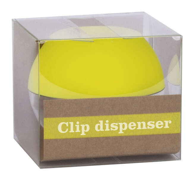Apli Fluor Collection Dispensador de Clips - Ø 70x60 mm - Tapa Magnetica "Soft Touch" - Incluye 50 Clips Amarillo Fluorescente 2