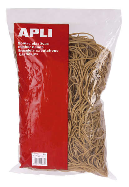 Apli Gomas Elasticas Ø 60 x 2mm - 1kg de Contenido - Gran Elasticidad y Resistencia - 70% de Caucho Natural