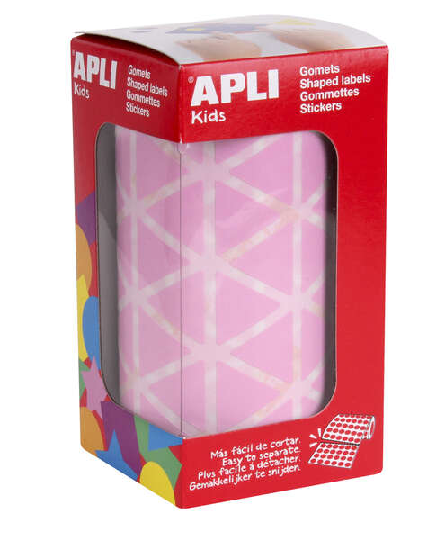 Apli Pack de 2.832 Gomets Triangulares 20x20x20mm - Adhesivo Permanente - Ideal para Actividades Creativas y Desarrollo de Habilidades - Color Rosa