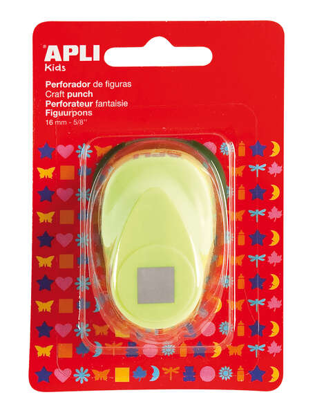 Apli Perforadora Cuadrada de Papel - Figura de 16mm - Alta Calidad para Papel, Carton y Cartulina - Deposito de Papel - Doble Uso para Decoracion - Ideal para Manualidades - Color Plateado