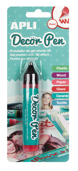 Apli Rotulador de Gel 3D con Acabado Perlado - 25ml - Ideal para Decorar Plastico, Madera, Papel, Cristal, Ceramica o Textil - P