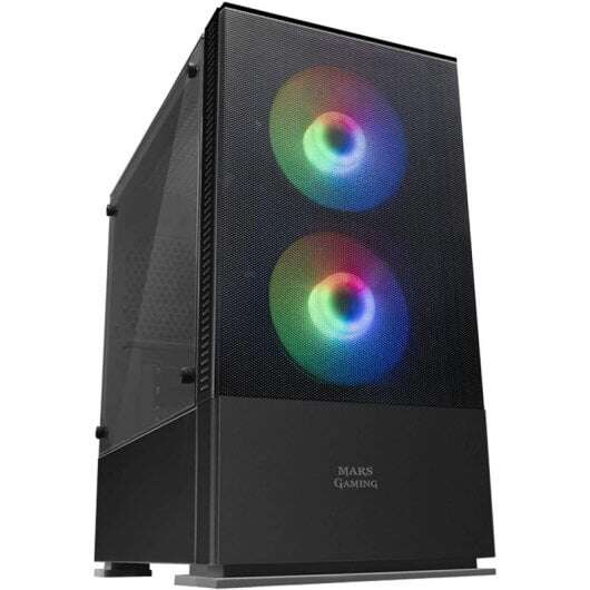 Mars Gaming MCZ Caja Minitorre Micro ATX, Mini-ITX - Panel Lateral Acrilico - Iluminacion RGB - Tamaño HDD 2.5", 3.5" - USB-A 3.0, USB-A 2.0 y Audio - 2 Ventiladores 120mm Incluidos