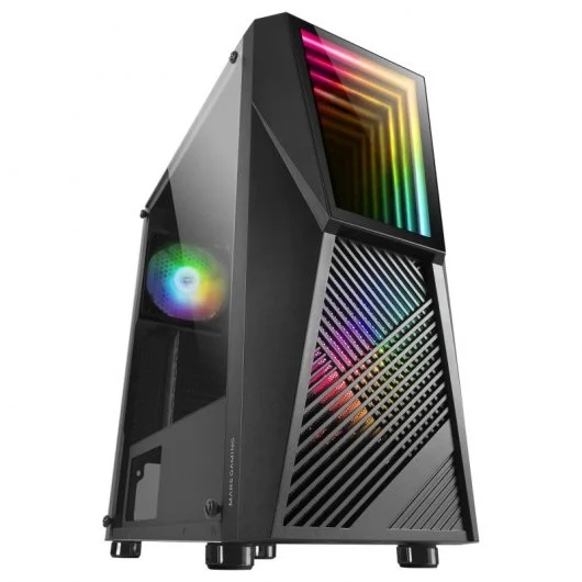Mars Gaming MC777 Infinity Mirror Caja Semitorre ATX, Micro ATX, Mini-ITX - Lateral Cristal Templado - Iluminacion ARGB - Tamaño