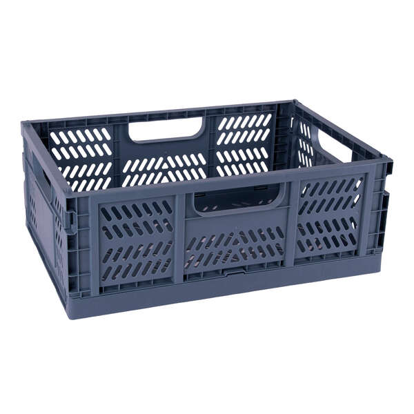 Apli Up North Caja de Plastico Plegable y Apilable - Tamaño 430x290x160mm - Ideal para Herramientas, Juguetes, Colada etc... - Color Azul Grisaceo