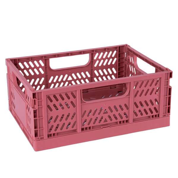 Apli Up North Pack de 2 Cajas de Plastico Plegables y Apilables - Tamaño 290x210x120mm - Ideal para Herramientas, Juguetes, Colada etc... - Color Rosa