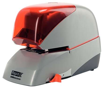 Rapid Supreme 5080e Grapadora Electrica de Sobremesa + Cartucho de 5000 Grapas - Grapa hasta 80 Hojas - Profundidad de Grapado A