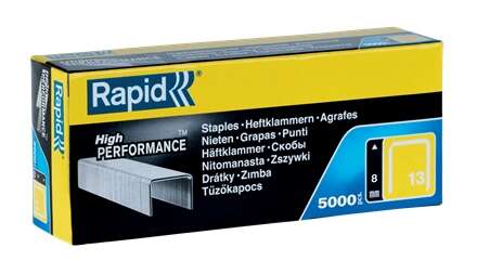Rapid Caja de 5000 Grapas 13/8 - Alambre Duro de Alto Rendimiento - Patilla de 8mm