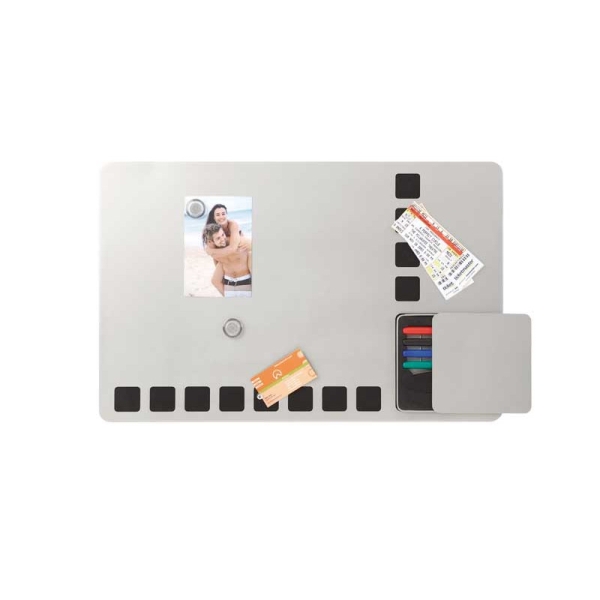 Nobo Pizarra Combinada Magnetica con Cuadriculas de Espuma para Fijar Notas 610x390mm - Incluye 4 Rotuladores, 2 Imanes y Borrad