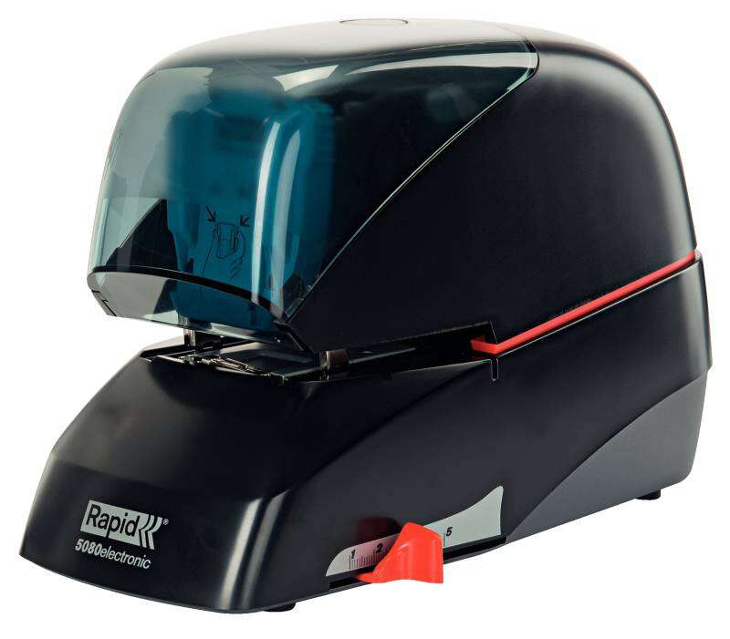 Rapid Grapadora Electrica Supreme R5080E 80 Hojas - Carga de Cartucho - Duradera - Negro